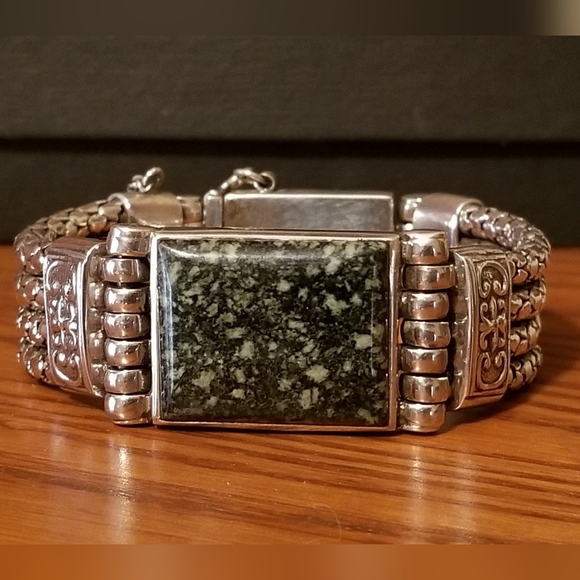 RARE Silpada Sterling Silver & Jasper Bracelet